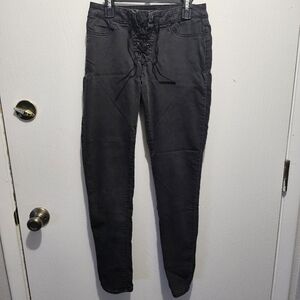 Blackheart Women's Black Lace-Up Skinny Jeans